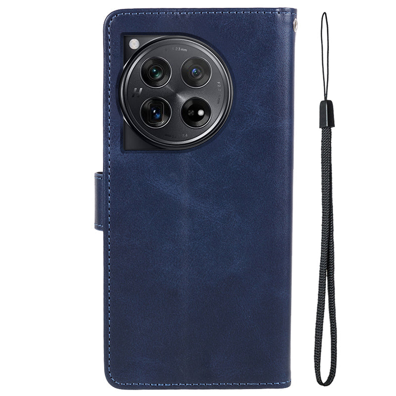 Phone Cover for OnePlus 12R 5G / Ace 3 5G Case Magnetic Clasp PU Leather Wallet Stand Shell - Blue Phone Cover for OnePlus 12R 5G / Ace 3 5G Case Magnetic Clasp PU Leather Wallet Stand Shell - Blue